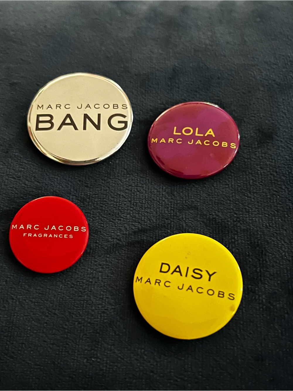 Marc Jacobs Pins - Yellow, Red, Purple, Silver